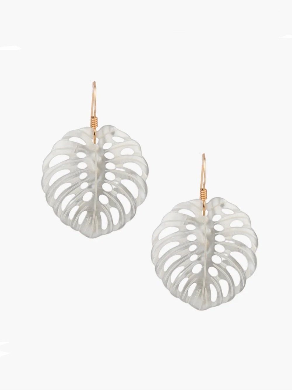 NWOT Monstera Mother of Pearl Earring